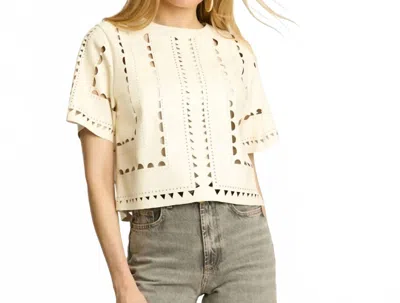 Caballero Anisa Crewneck Top In Antique White In Neutral