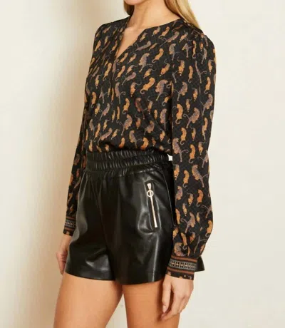 Caballero Arlette Top In Stamped Leopard In Multi