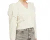 Caballero Audra Cropped Sweater In Antique White / Grey Morn In Multi