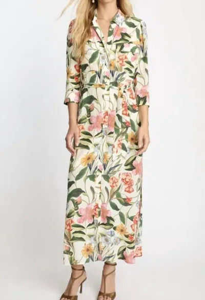 Caballero Azura Floral Maxi Dress In Buttercream In White