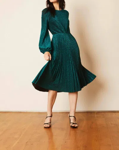 Caballero Beatrice Lurex Dress In Emerald In Green