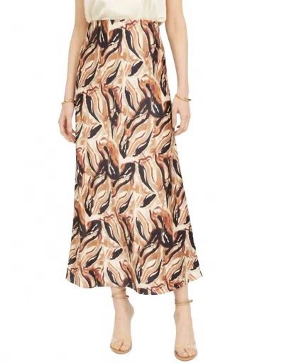 Caballero Bria Midi Skirt In Bushveld Haze Tan In Multi
