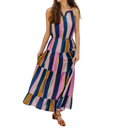 Caballero Brielle Cabana Stripe Maxi Dress In Multi