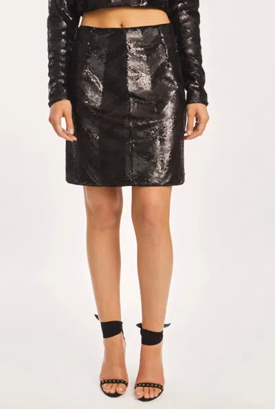 Caballero Cayo Skirt In Grey Chevron In Black