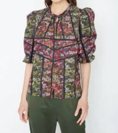 Caballero Celeste Top In Garden Floral In Multi