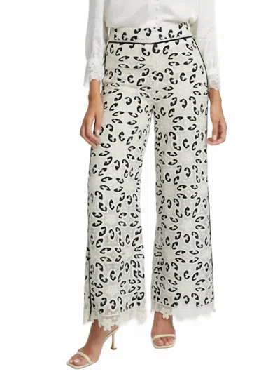 Caballero Celina Lace Pant In Ivory/black In White