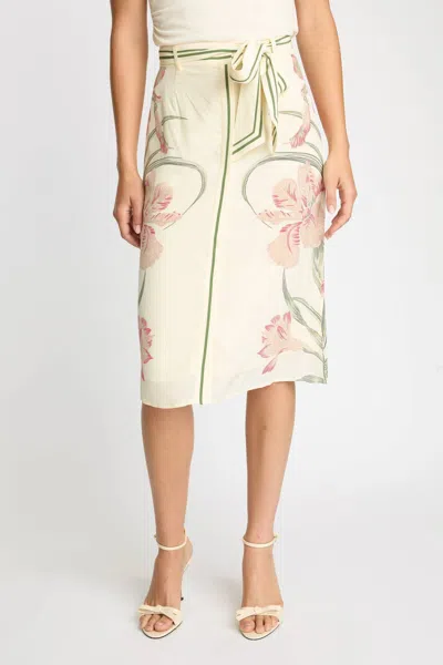 Caballero Claudette Skirt In Stippled Iris In Yellow