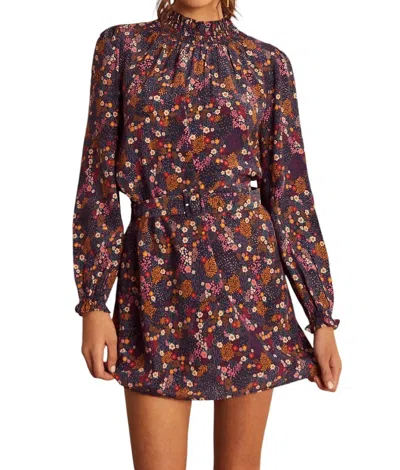 Caballero Creed Mini Dress In Peacock Garden In Multi