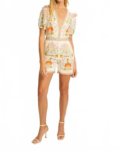 Caballero Dany Vintage Floral Romper In Beige In Neutral