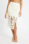 Caballero Daya Lace Skirt In Ivory In White