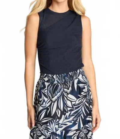 Caballero Devi Sleeveless Top In Navy In Black