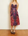 Caballero Donna. Midi Dress In Patchwork Pansy In Multi