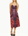 Caballero Donna. Midi Dress In Patchwork Pansy In Multi