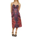 Caballero Donna. Midi Dress In Patchwork Pansy In Multi
