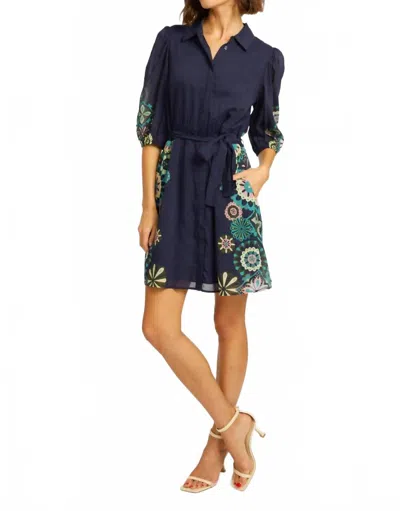 Caballero Eloise Dress In Geo Bloom In Blue