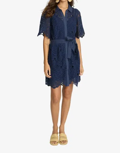 Caballero Eloise Mini Dress In Navy Lace In Multi