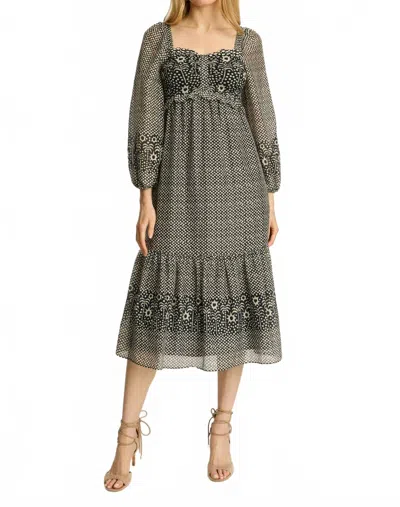 Caballero Elora Dress In Indigo Dot In Green