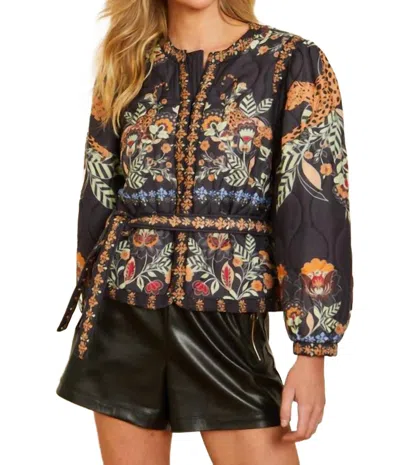Caballero Ember Jacket In Vintage Cheetah In Black