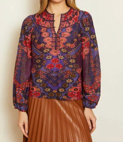 Caballero Emery Top In Patchwork Pansy In Multi