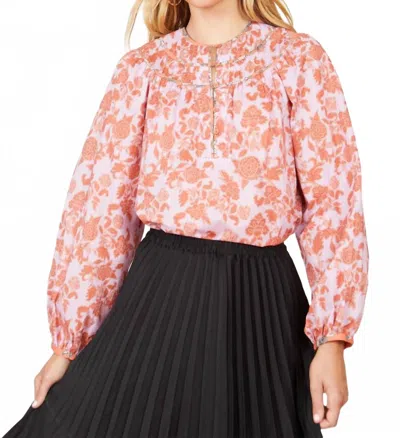 Caballero Emery Top In Woodblack Floral In Multi