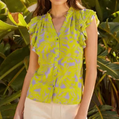 Caballero Emma Top In Batik Flower In Yellow