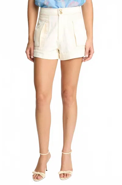 Caballero Essie High Waist Shorts In Cream In White