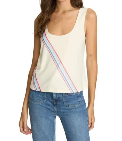 Caballero Etta Scoop Neck Tank Top In Nova Stripe In White