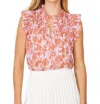 Caballero Evelyn Blouse In Woodblock Floral In Multi