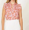 Caballero Evelyn Blouse In Woodblock Floral In Multi