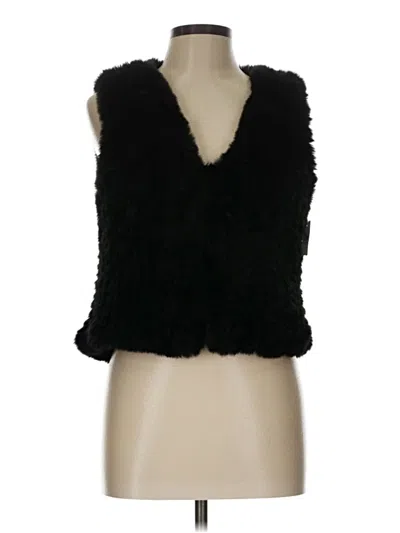 Pre-owned Caballero Faux Fur Vest In Black