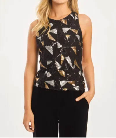 CABALLERO FELICE PRECIOUS METAL GEO SEQUIN TOP