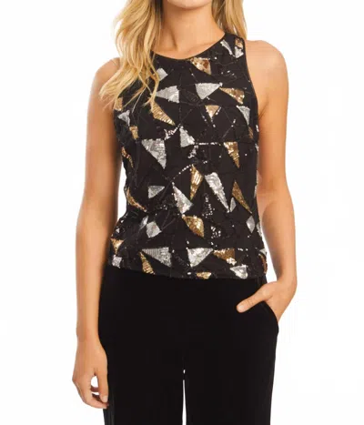 CABALLERO FELICE SEQUIN TOP IN PRECIOUS METAL GEO