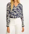 Caballero Flora Top In Blue Katsuri In Multi
