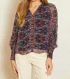 Caballero Flora Top In Kaleidoscope Leaves In Multi