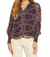 Caballero Flora Top In Kaleidoscope Leaves In Multi