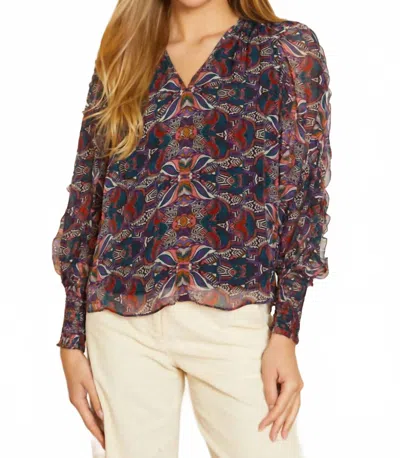 Caballero Flora Top In Kaleidoscope Leaves In Multi