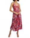 Caballero Genevieve Midi Dress In Ruby Tropics In Multi