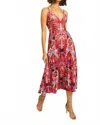 Caballero Genevieve Midi Dress In Ruby Tropics