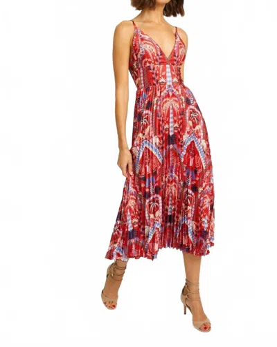 Caballero Genevieve Midi Dress In Ruby Tropics