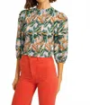 Caballero Genie Smocked Bodice Top In Sea Leaves In Multi