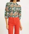 Caballero Genie Smocked Bodice Top In Sea Leaves In Multi