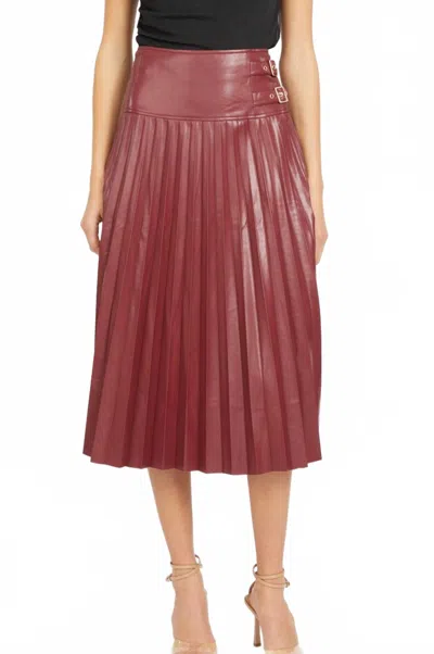 Caballero Hendrix Skirt In Cabernet Vegan Leather In Red