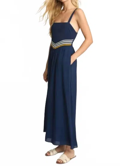 Caballero Holland Dress In Vintage Scarf In Blue