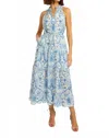 Caballero Hollie Maxi Dress In Porcelain Deco In Blue