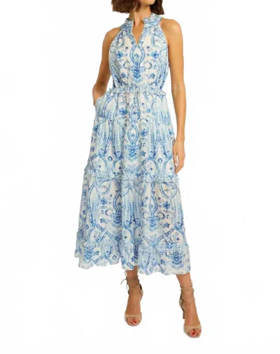 Caballero Hollie Midi Dress In Porcelain Deco In Multi