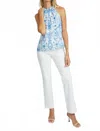 Caballero Hollie Porcelain Deco Halter Top In Blue In Blue
