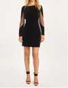 Caballero Jana Mesh Paneled Dress In Black In Black