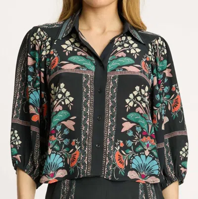 Caballero Juliette Button-down Top In Twilight Bloom In Multi