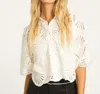 Caballero Juliette Embroidered Eyelet Top In Ivory In White