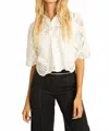 Caballero Juliette Embroidered Eyelet Top In Ivory In White